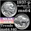 Image 1 : 1937-p Buffalo Nickel 5c Grades Choice Unc