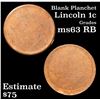 Image 1 : blank planchet Lincoln Cent 1c Grades Select Unc RB