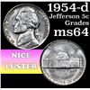 Image 1 : 1954-d Jefferson Nickel 5c Grades Choice Unc