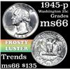 Image 1 : 1945-p Washington Quarter 25c Grades GEM+ Unc