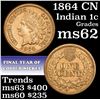 Image 1 : 1864 CN Indian Cent 1c Grades Select Unc