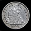 Image 2 : 1838 Large Stars Seated Liberty Half Dime 1/2 10c Grades Choice AU/BU Slider