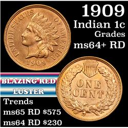1909 Indian Cent 1c Grades Choice+ Unc RD