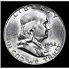 Image 2 : 1952-d Franklin Half Dollar 50c Grades Choice Unc FBL