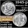 Image 1 : 1945-p Mercury Dime 10c Grades GEM+ Unc