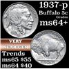 Image 1 : 1937-p Buffalo Nickel 5c Grades Choice+ Unc