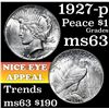 Image 1 : 1927-p Peace Dollar $1 Grades Select Unc
