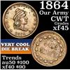 Image 1 : 1864 Our Army Civil War Token 1c Grades xf+