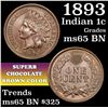 Image 1 : 1893 Indian Cent 1c Grades GEM Unc BN