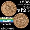 Image 1 : 1835 Coronet Head Large Cent 1c Grades vf+