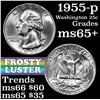 Image 1 : 1955-p Washington Quarter 25c Grades GEM+ Unc
