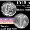 Image 1 : 1945-s Mercury Dime 10c Grades GEM FSB