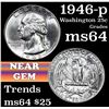 Image 1 : 1946-p Washington Quarter 25c Grades Choice Unc