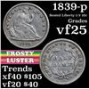 Image 1 : 1839-p Seated Liberty Half Dime 1/2 10c Grades vf+