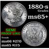 Image 1 : 1880-s Morgan Dollar $1 Grades GEM+ Unc