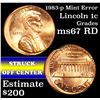 Image 1 : 1983-p Mint Error 'struck off center' Lincoln Cent 1c Grades GEM++ Unc RD