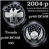 Image 1 : 2004-p Lewis & Clark Silver Modern Commem Dollar $1 Grades GEM++ Proof Deep Cameo