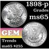 Image 1 : 1898-p Morgan Dollar $1 Grades GEM Unc