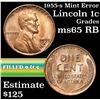 Image 1 : 1955-s Mint Error 'Filled 9 & 5' Lincoln Cent 1c Grades GEM Unc RB