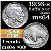 Image 1 : 1936-s Buffalo Nickel 5c Grades Choice Unc