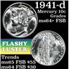 Image 1 : 1941-d Mercury Dime 10c Grades Choice Unc+ FSB