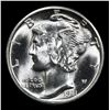 Image 2 : 1941-d Mercury Dime 10c Grades Choice Unc+ FSB