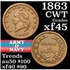 Image 1 : 1863 Army & Navy Civil War Token 1c Grades xf+