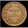 Image 3 : 1863 Army & Navy Civil War Token 1c Grades xf+