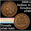 Image 1 : 1908-s Indian Cent 1c Grades xf