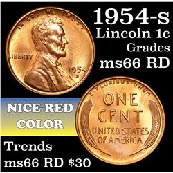 1954-s Lincoln Cent 1c Grades GEM+ Unc RD