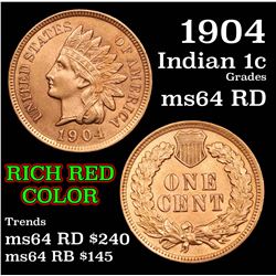 1904 Indian Cent 1c Grades Choice Unc RD