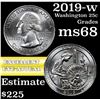Image 1 : 2019-w Washington Quarter 25c Grades GEM+++ Unc