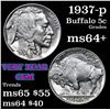 Image 1 : 1937-p Buffalo Nickel 5c Grades Choice+ Unc