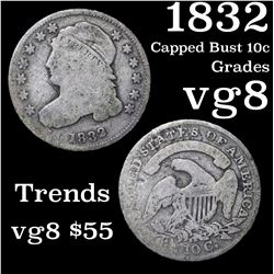 1832 Capped Bust Dime 10c Grades vg, very good