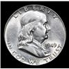 Image 2 : 1949-p Franklin Half Dollar 50c Grades Select Unc