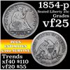 Image 1 : 1854-p Seated Liberty Quarter 25c Grades vf+