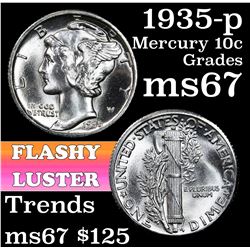 1935-p Mercury Dime 10c Grades GEM++ Unc