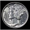 Image 2 : 1937-p Mercury Dime 10c Grades Choice Unc