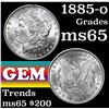 Image 1 : 1885-o Morgan Dollar $1 Grades GEM Unc
