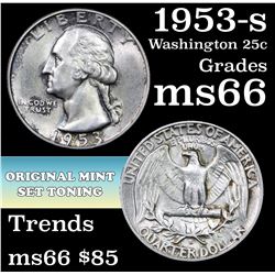 1953-s Washington Quarter 25c Grades GEM+ Unc