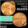 Image 1 : 1974-p Mint Error 'Double struck w/brokage' Lincoln Cent 1c Grades GEM Unc RD