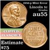 Image 1 : 1956-p Mint Error 'Clipped Planchet' Lincoln Cent 1c Grades Choice AU