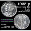 Image 1 : 1935-p Mercury Dime 10c Grades Choice Unc FSB