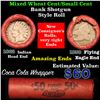 Image 1 : Mixed small cents 1c orig shotgun roll, 1862 Indian on one end, 1858 Flying Eagle other end