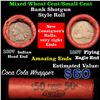 Image 1 : Mixed small cents 1c orig shotgun roll, 1897 Indian on one end, 1857 Flying Eagle other end