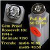 Image 1 : Proof 1974-s Roosevelt Dime 10c roll, 50 pieces (fc)
