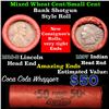 Image 1 : Mixed small cents 1c orig shotgun roll, 1918-d one end, 1897 Indian cent other end