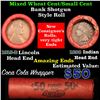 Image 1 : Mixed small cents 1c orig shotgun roll, 1915-d one end, 1898 Indian cent other end