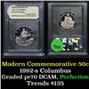Image 1 : 1992-s Columbus Quincentenary  Modern Commem Half Dollar 50c Grades GEM++ Proof DCAM