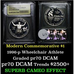 1996-p Paralympics (Wheel Chair Athlete) Modern Commem Dollar $1 Grades GEM++ Proof Deep Cameo
